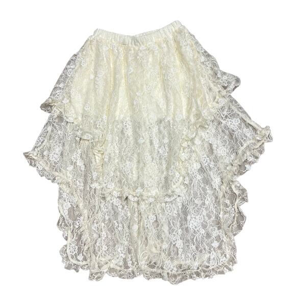 Unbranded Dresses & Skirts - Cosplay alternative Renfair cream lace layered ruffle skirt 1/3 lining sz M